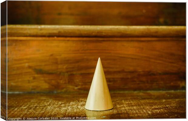 Cone shapes of solid wood to study geometry Canvas Print by Joaquin Corbalan