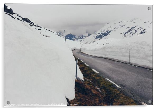 snowy road with ice Acrylic by Joaquin Corbalan