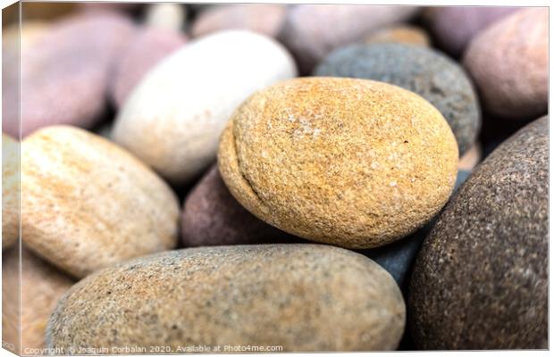Natural background composed of pebbles and small rocks. Canvas Print by Joaquin Corbalan