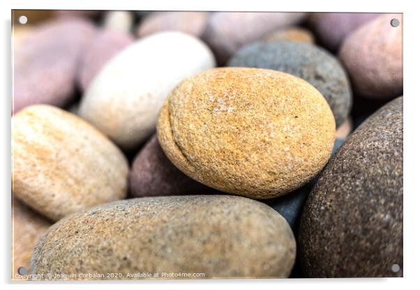 Natural background composed of pebbles and small rocks. Acrylic by Joaquin Corbalan