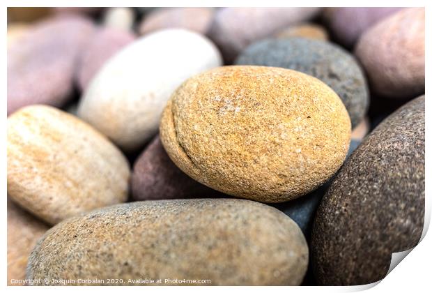 Natural background composed of pebbles and small rocks. Print by Joaquin Corbalan