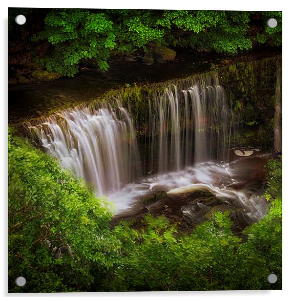 The Sgwd Isaf Clun-gwyn waterfall Acrylic by Leighton Collins