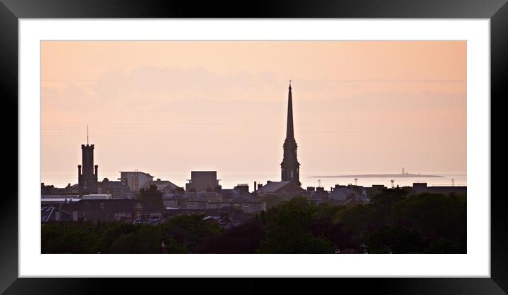 Ayr town buildings at dusk Framed Mounted Print by Allan Durward Photography