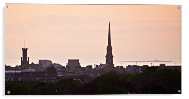 Ayr town buildings at dusk Acrylic by Allan Durward Photography