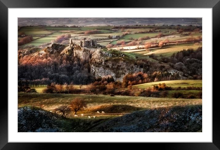 Castle Carreg Cennen Framed Mounted Print by Karl McCarthy
