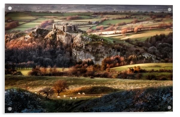 Castle Carreg Cennen Acrylic by Karl McCarthy