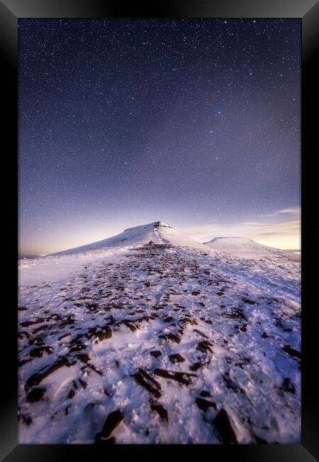 Snowy peaks of the Brecon Beacons Framed Print by Karl McCarthy