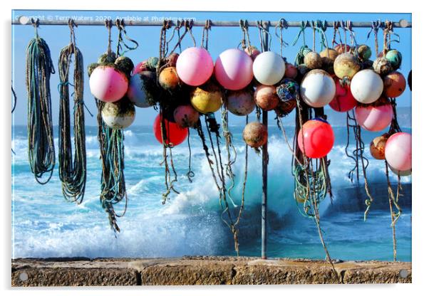 Fishing Buoys Acrylic by Terri Waters