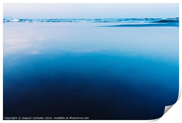 Silky calm water background with waves in the background and calm sea. Print by Joaquin Corbalan