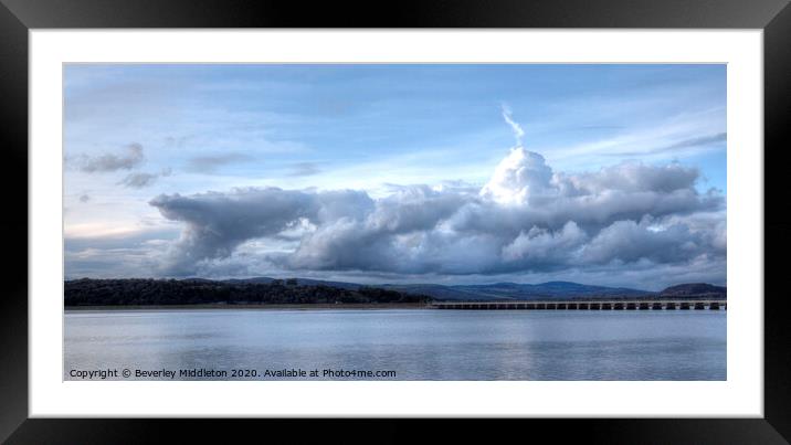 Clouds over Arnside viaduct Framed Mounted Print by Beverley Middleton