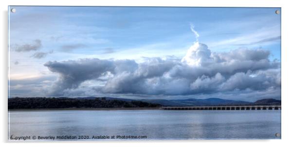 Clouds over Arnside viaduct Acrylic by Beverley Middleton