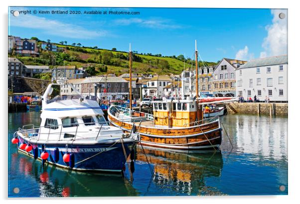 mevagissey harbour cornwall Acrylic by Kevin Britland