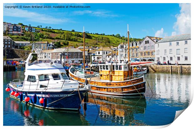 mevagissey harbour cornwall Print by Kevin Britland