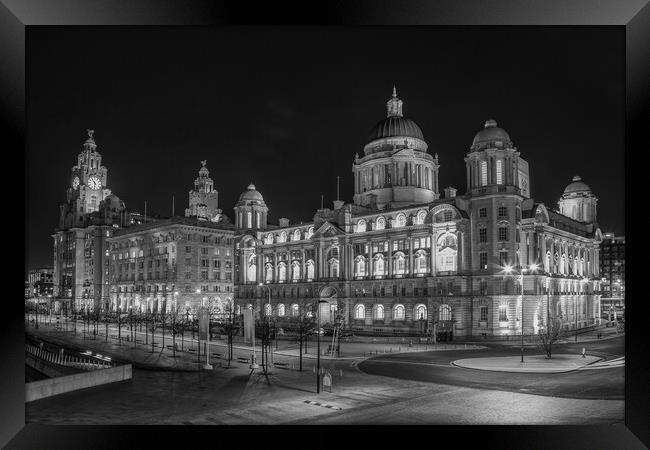 The Three Graces in Liverpool Framed Print by Roger Green