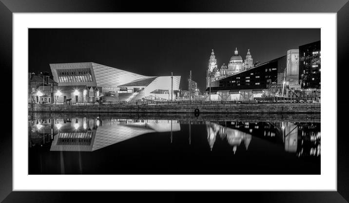 Liverpool Docks Reflected Framed Mounted Print by Roger Green