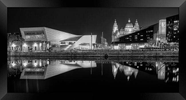 Liverpool Docks Reflected Framed Print by Roger Green