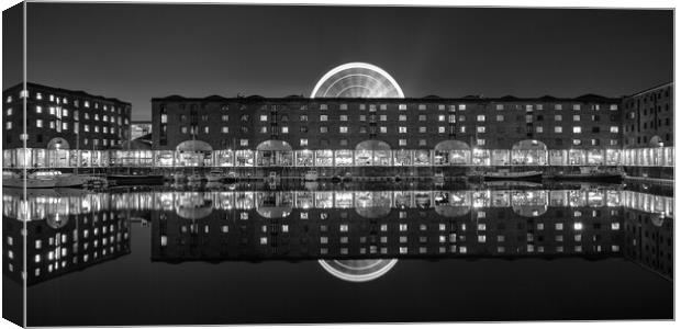 Albert Dock Reflected Canvas Print by Roger Green