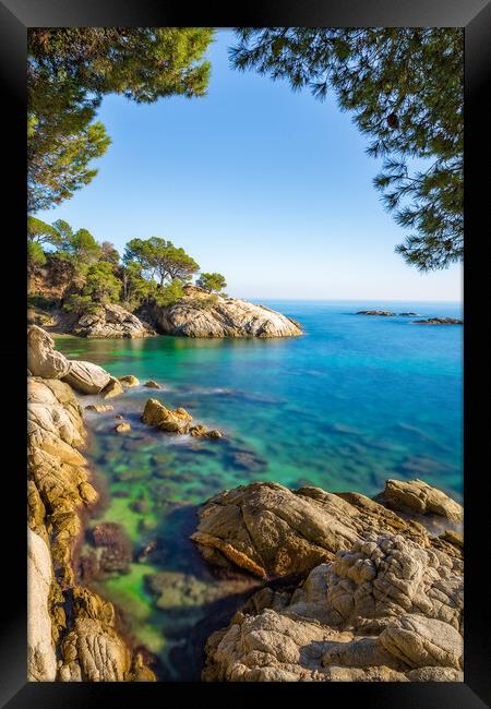 Nice landscape of the Spanish coastal in Costa Brava, Playa de A Framed Print by Arpad Radoczy
