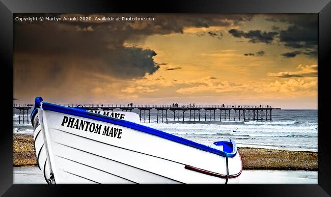 Stormy Skies Over Saltburn Framed Print by Martyn Arnold