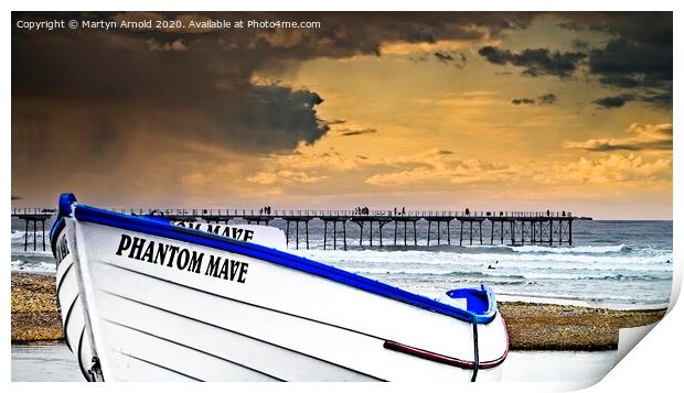 Stormy Skies Over Saltburn Print by Martyn Arnold