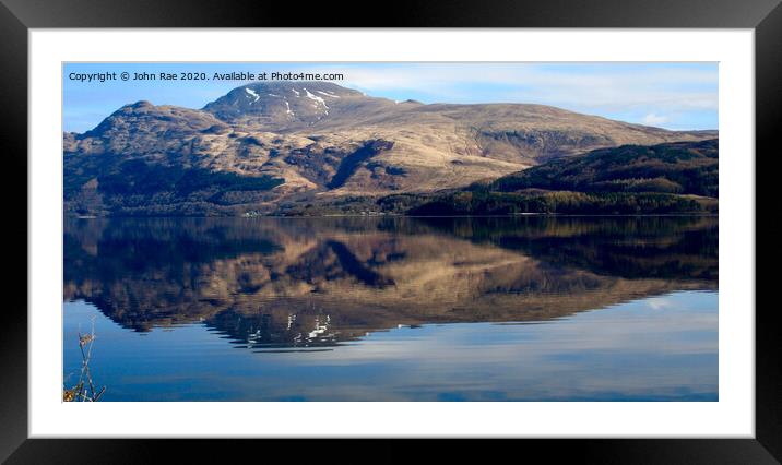 Loch Lomond reflections Framed Mounted Print by John Rae