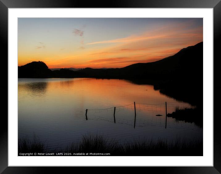 Llyn Dywarchen Dawn Framed Mounted Print by Peter Lovatt  LRPS