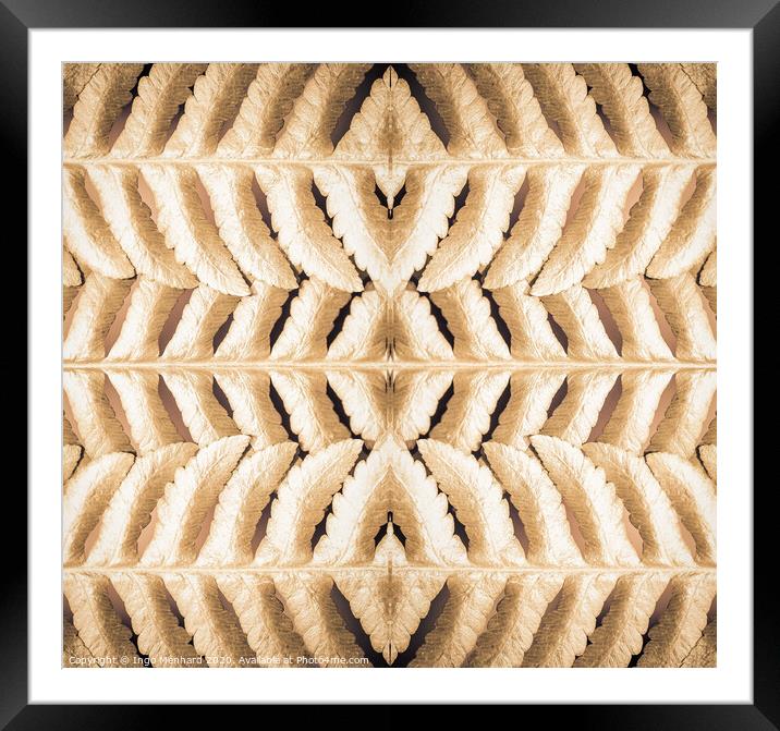 Symmetric Gold Leafs Framed Mounted Print by Ingo Menhard