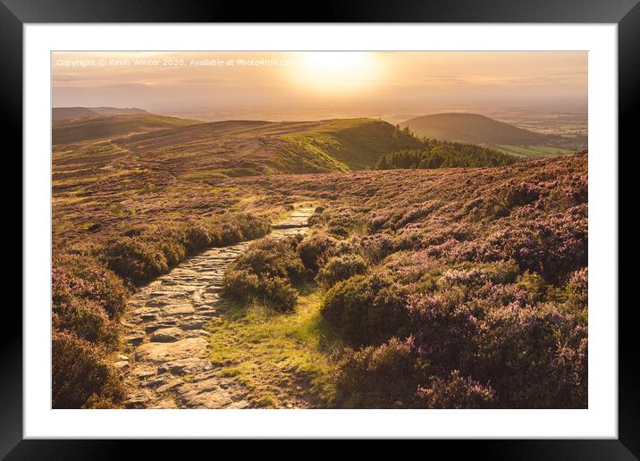 Path along the cleveland way Framed Mounted Print by Kevin Winter