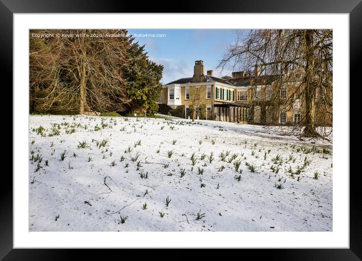 Polesden Lacey with a drop of snow Framed Mounted Print by Kevin White