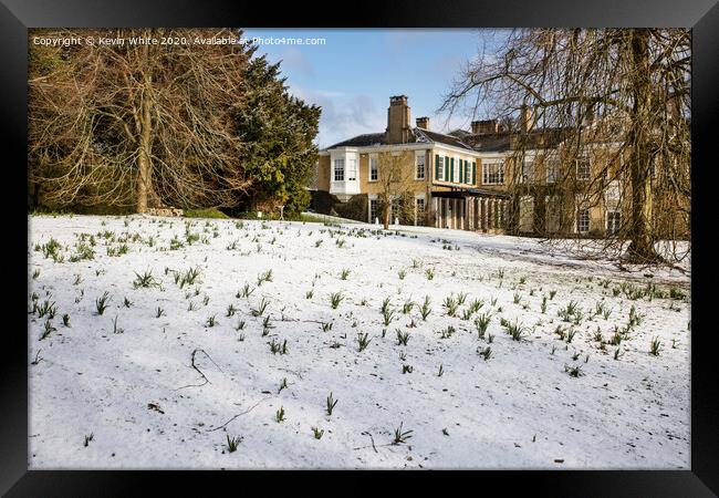 Polesden Lacey with a drop of snow Framed Print by Kevin White
