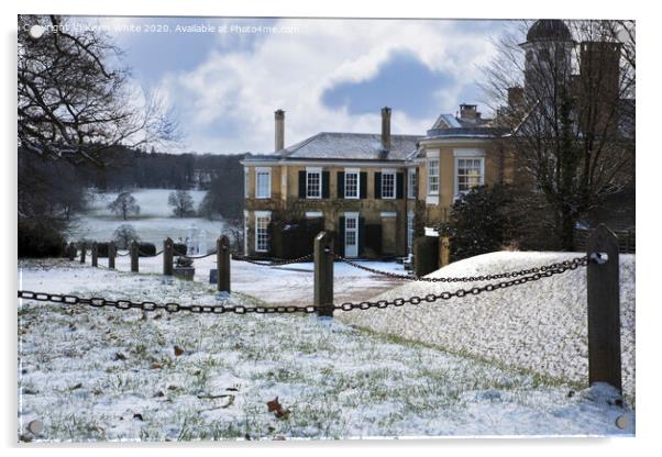 Polesden Lacey in the snow Acrylic by Kevin White