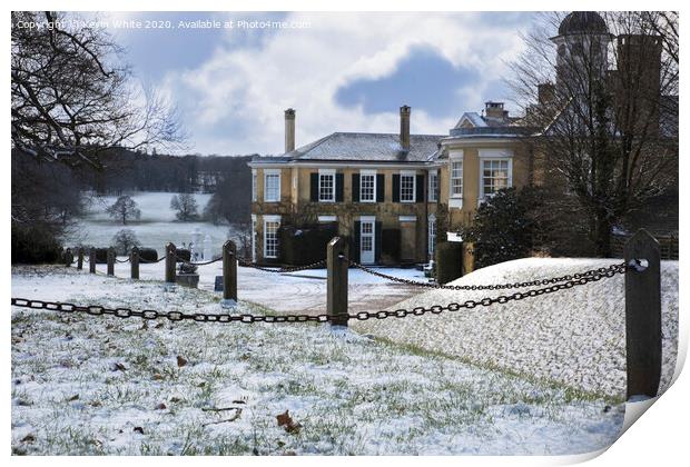 Polesden Lacey in the snow Print by Kevin White