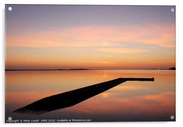 Jetty Sunset, West Kirby Acrylic by Peter Lovatt  LRPS