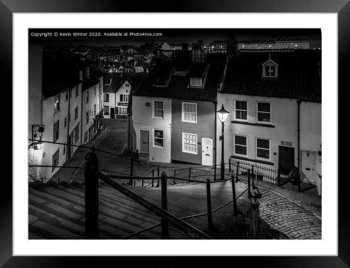 Streets of whitby Framed Mounted Print by Kevin Winter