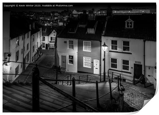 Streets of whitby Print by Kevin Winter