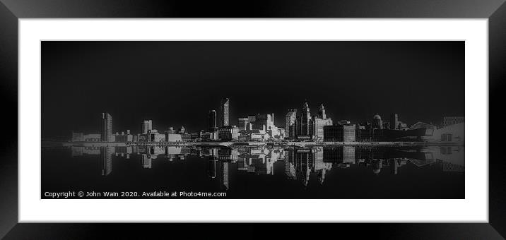 Liverpool Waterfront Skyline  Framed Mounted Print by John Wain