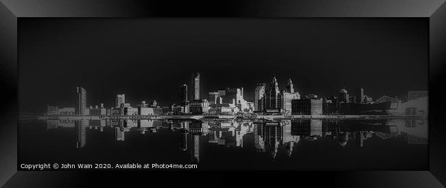 Liverpool Waterfront Skyline  Framed Print by John Wain