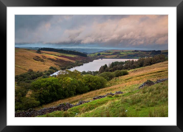 The Cray Reservoir in the Brecon Beacons National  Framed Mounted Print by Leighton Collins