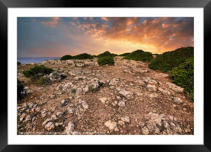 Clifftop Sunset Carvoeiro Framed Mounted Print by Wight Landscapes
