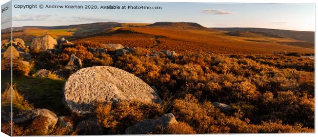 Millstone on Hathersage Moor Canvas Print by Andrew Kearton