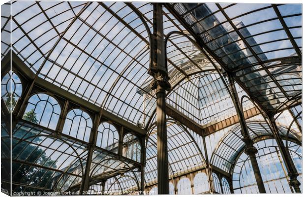 Interior of the Crystal Palace in Madrid, a must for tourists. Canvas Print by Joaquin Corbalan