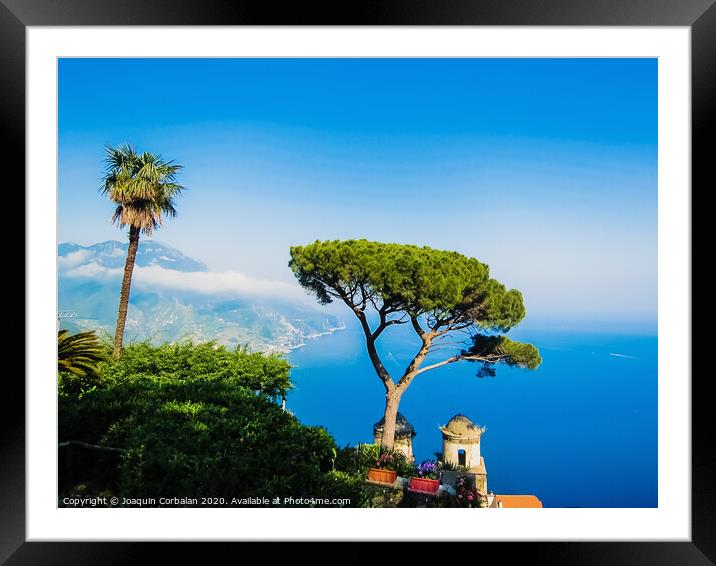 View of the coast of Naples from the top of the cliffs. Framed Mounted Print by Joaquin Corbalan