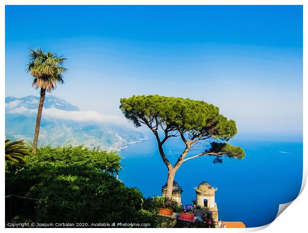View of the coast of Naples from the top of the cliffs. Print by Joaquin Corbalan