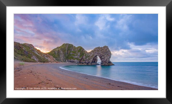 Majestic Natural Arch by the Calm Seaside Framed Mounted Print by Ian Stone