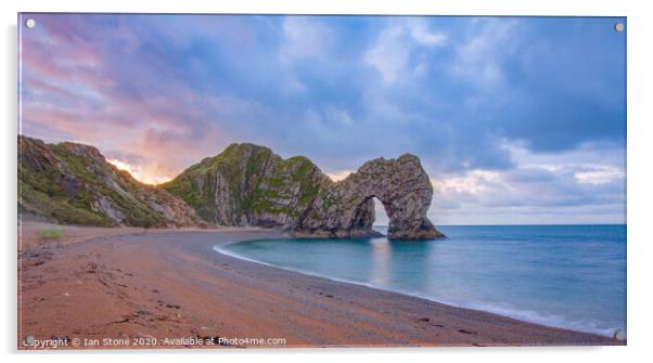 Majestic Natural Arch by the Calm Seaside Acrylic by Ian Stone