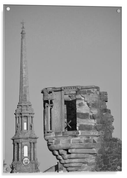 Two of Ayr`s landmarks Acrylic by Allan Durward Photography
