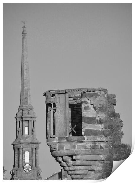 Two of Ayr`s landmarks Print by Allan Durward Photography