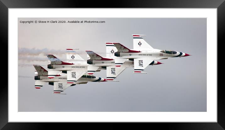 USAF Thunderbirds Framed Mounted Print by Steve H Clark