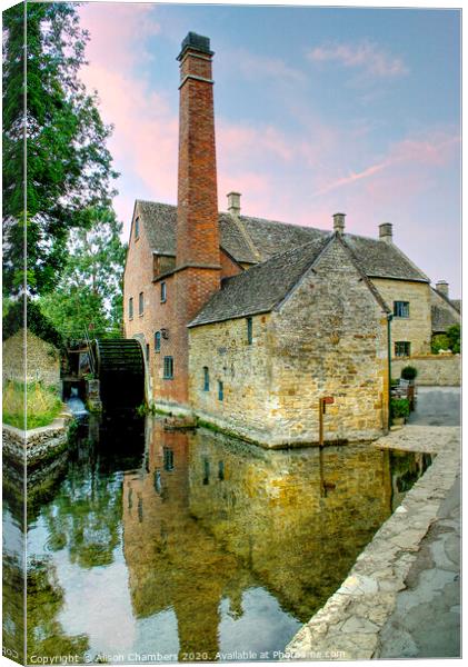 The Old Mill Lower Slaughter Canvas Print by Alison Chambers