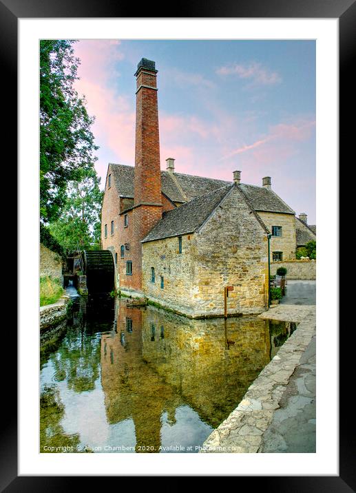 The Old Mill Lower Slaughter Framed Mounted Print by Alison Chambers